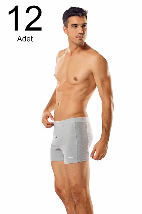 12'Li Paket Düğmeli Erkek Boxer