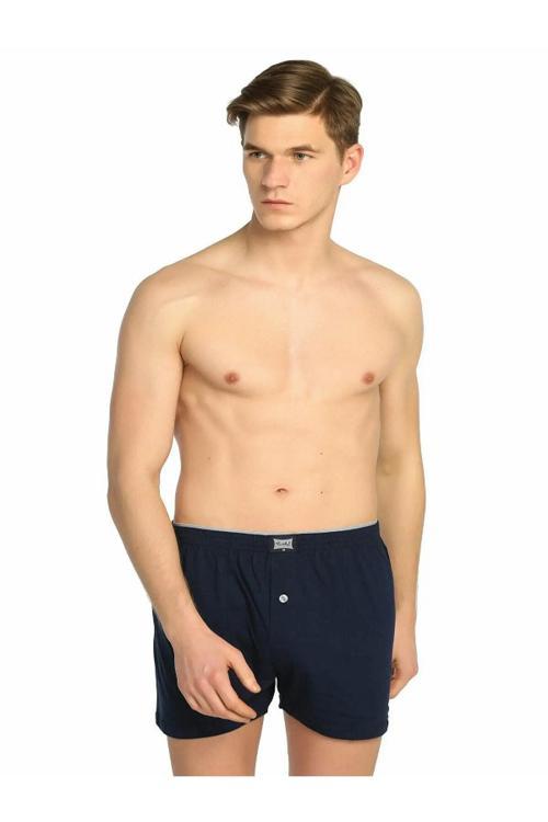 Erkek Penye Havlu Bel Boxer 2'Li Lacivert
