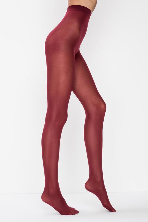 Bordo Mikro 40 Külotlu Çorap