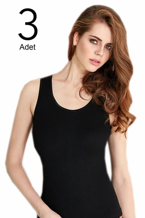 Kadın Siyah 3'Lü Paket Atlet Elf568Ber2015B24B37Ccm3