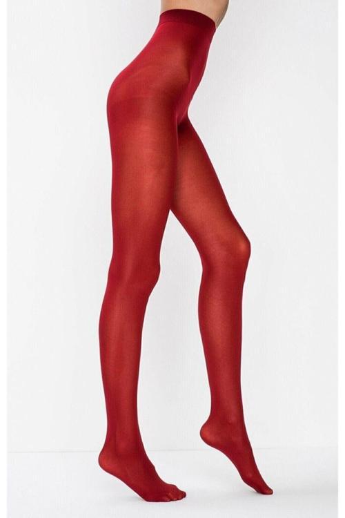 40 Kırmızı Orta Kalın Mus Opak Mat Külotlu Çorap