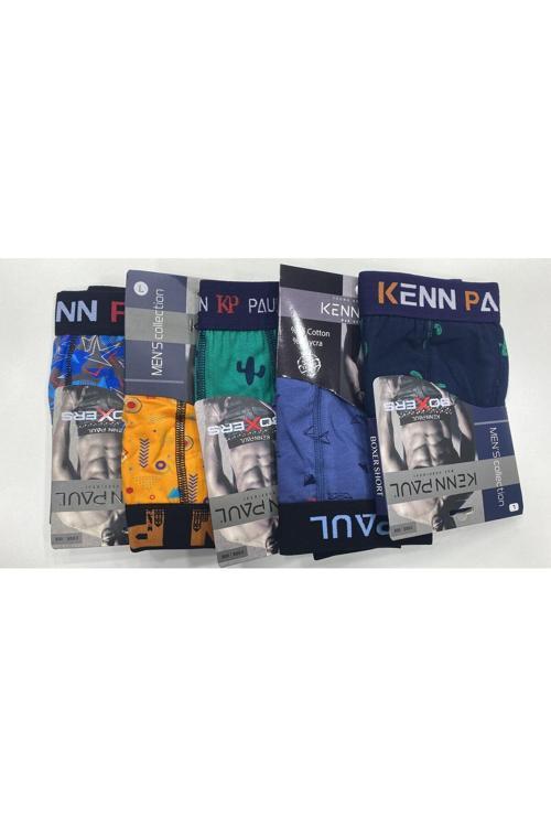 ***008, 5'Li Paket Erkek Desenli Likralı Kaliteli Mix Paket Boxer Short.