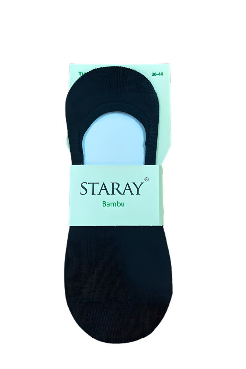 12 Çift Lacivert Renk Dikişsiz Slikonlu Bambu Babet Çorap