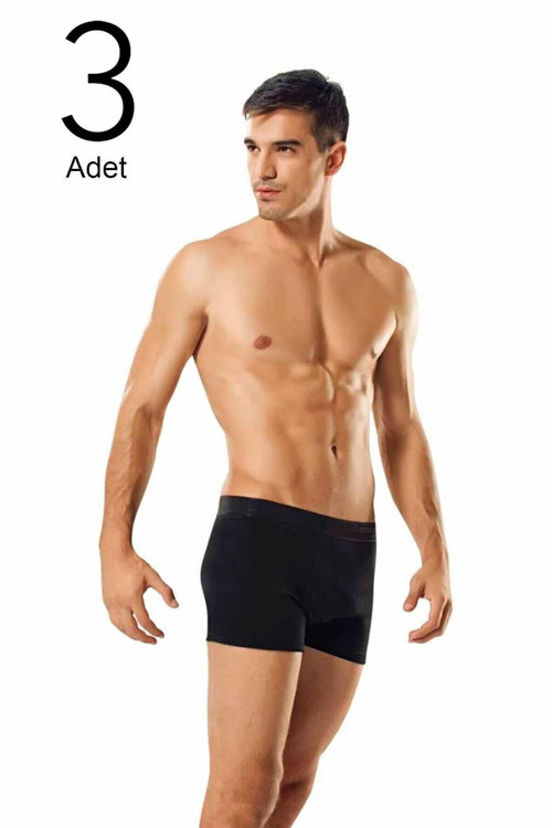 3'Lü Paket Elastan Erkek Boxer