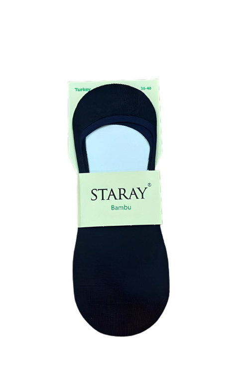 3 Çift Siyah Renk Dikişsiz Slikonlu Bambu Babet Çorap