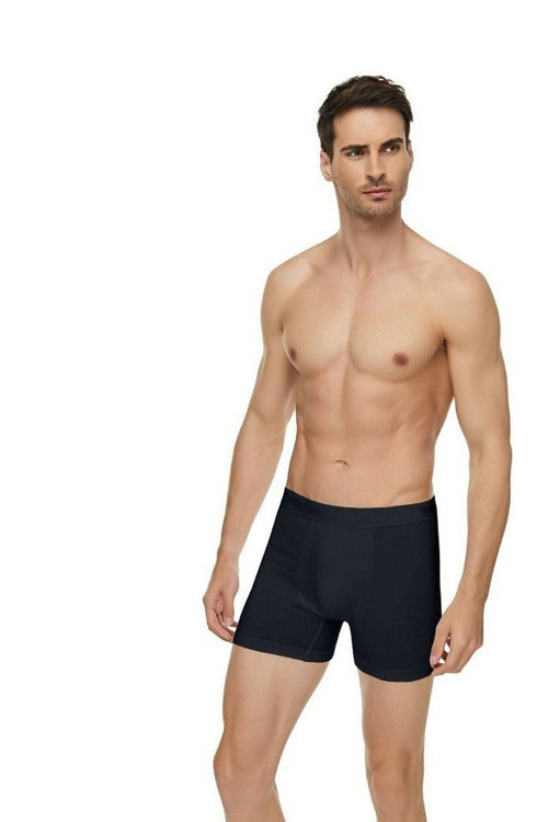 12 Adet Siyah Renk Likralı Modal Boxer