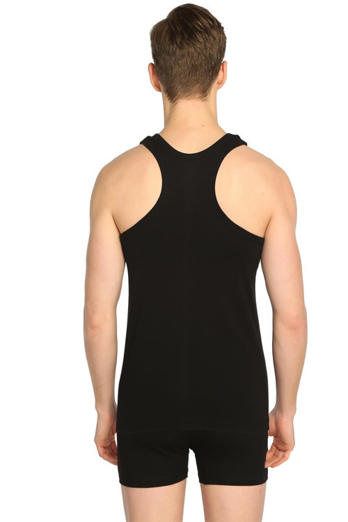 Erkek Siyah 12'Li Paket Pamuklu Ribana Spor Atlet Likralı Boxer Takım