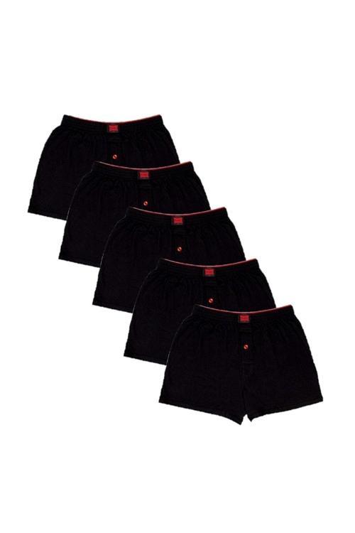Keyal Erkek Penye Boxer Siyah - 5'Li Paket