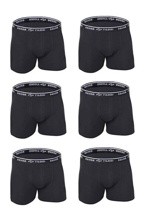 6'Lı Paket Seher Likralı Erkek Boxer