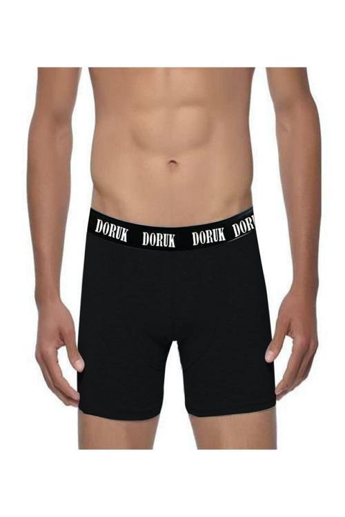 Erkek Siyah Renk Beli Lastikli Tekli Boxer