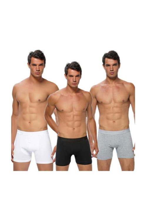 Likralı Erkek Boxer Külot 3 Lü