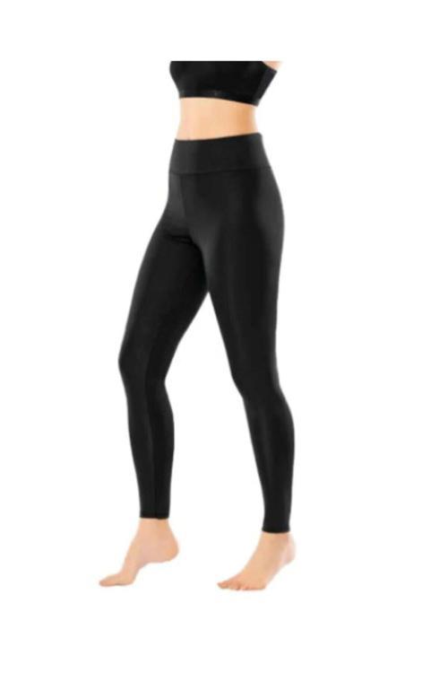 4086 Yarım Bel Dalgıç Sporcu Kadın Tayt Siyah - L-Xl