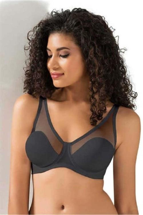 9200-C Tül Kaplı Soft Cup Sütyen Siyah