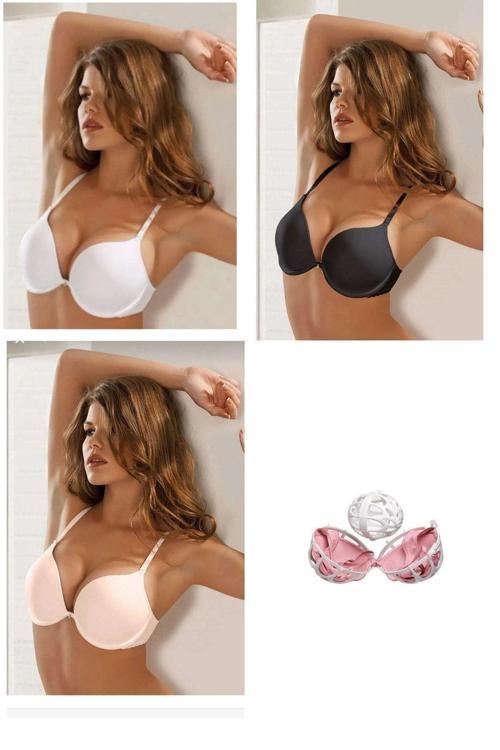 3'Lü Paket 7034 Musette Destekli 2 Beden Büyük Gösteren Sihirli Sütyen Yıkama Top Hediyeli