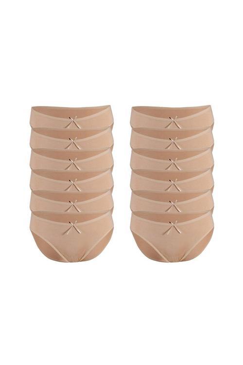 Özten Kadın 12'Li Paket Bambu Bikini Külot