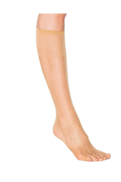 3 Adet Ten Renk Parlak Dizaltı Çorap