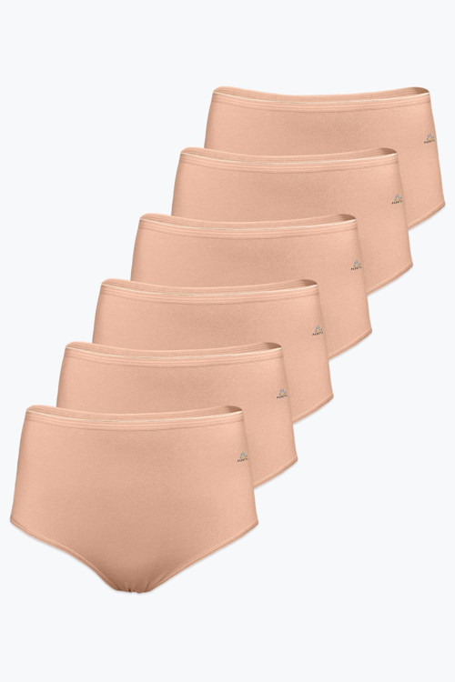 Kadın 6 Lı Paket Ten Modal Yüksek Bel Slip Külot 6Gg1851