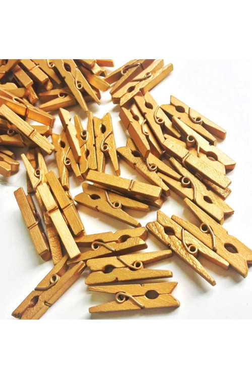 100'Lü Gold Ahşap Mandal 2.5Cm (10'Lu Paket-1000 Adet) - Lisinya