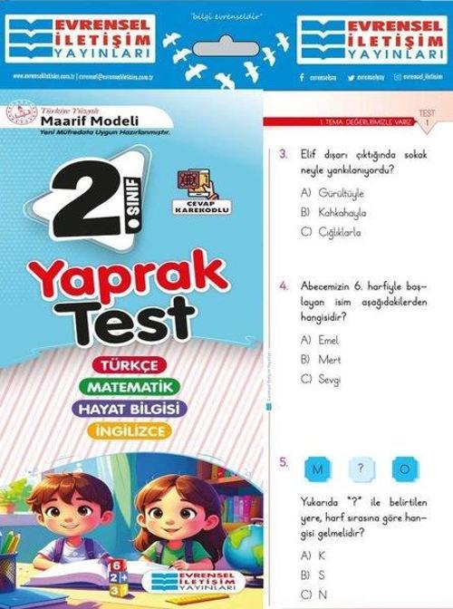 2. Sınıf Maarif Model Tüm Dersler Yaprak Test