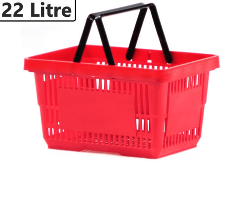 Plastik Market Alışveriş El Sepeti 22 Litre Kırmızı