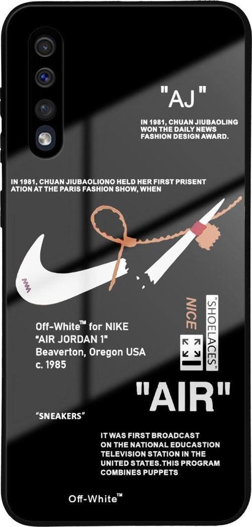 Samsung Galaxy A50S İle Uyumlu Silikon Arkası Cam Kapak Jordan Tasarımlı Cam Kılıf