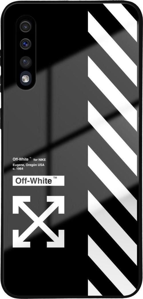 Samsung Galaxy A50S İle Uyumlu Silikon Arkası Cam Kapak White Tasarımlı Cam Kılıf