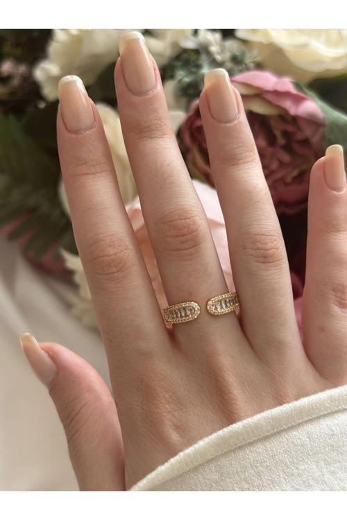 Silver Taşlı Detay Yüzük