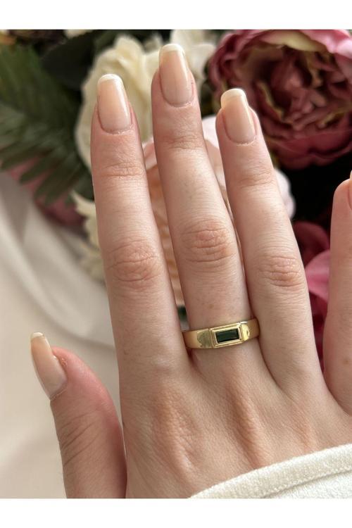 Yeşil Taşlı Retro Yüzük