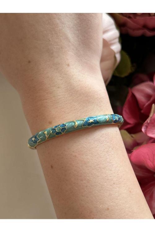 Mavi Mineli Kelepçe Bileklik