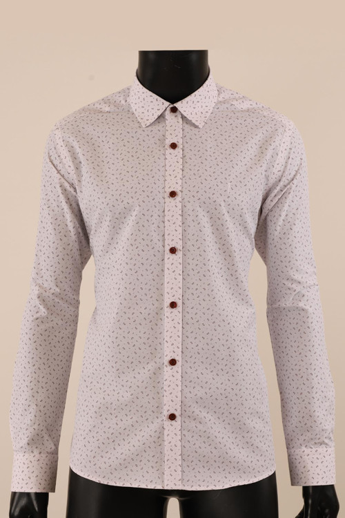 Uzun Kol Slim Fit Desenli Gömlek