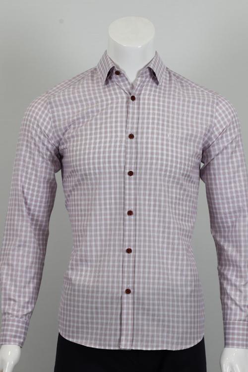 Uzun Kol Slim Fit Kareli Gömlek