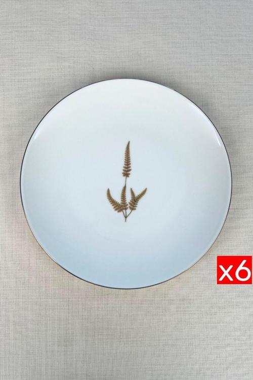 Porselen Natura Marinum Altın Yaldız Servis Tabağı 24,50cm 6 lı
