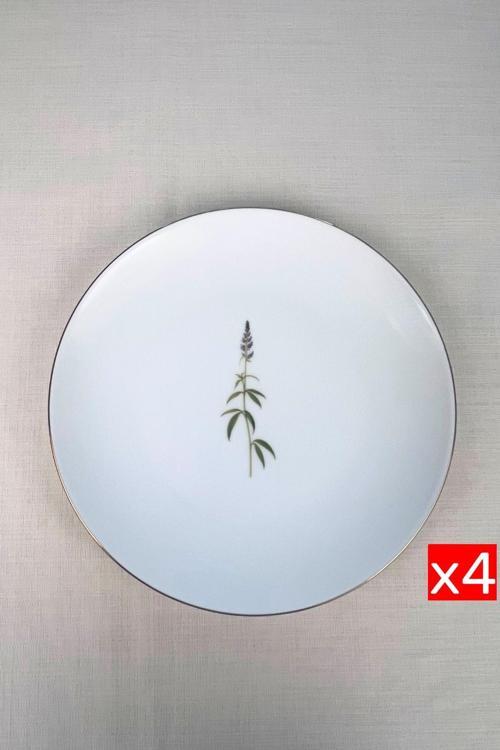 Porselen Natura Salkım Altın Yaldız Servis Tabağı 24,50cm 4 lü