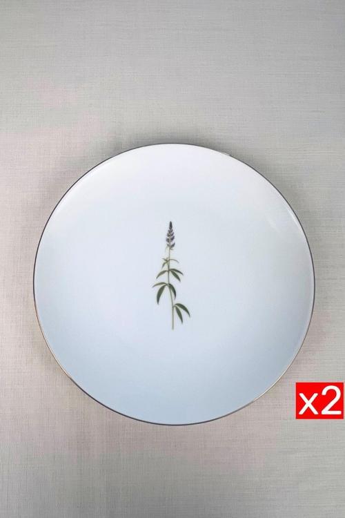 Porselen Natura Salkım Altın Yaldız Servis Tabağı 24,50cm 2 li