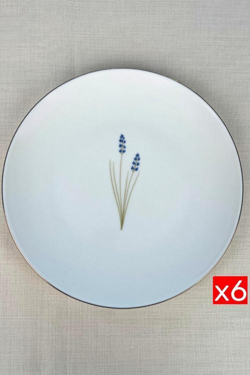 Porselen Natura Lavanta Altın Yaldız Servis Tabağı 24,50cm 6 lı