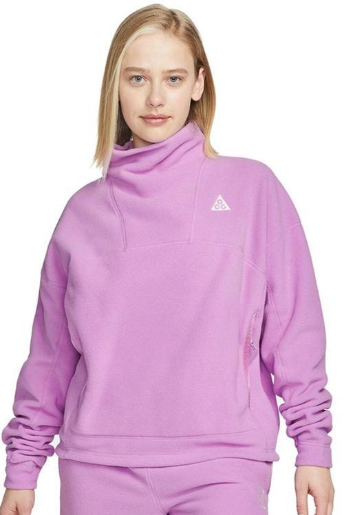 ACG 'Wolf Tree' Loose Fit Women's LS Top Kadın Bol Kesim Polar Sweatshirt Mor