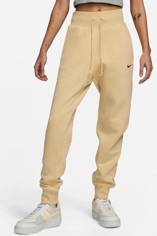 Sportswear Phoenix Fleece Women Jogger Yüksek Belli Bol Kalıp Şardonlu Kadın Eşofman Altı Sarı