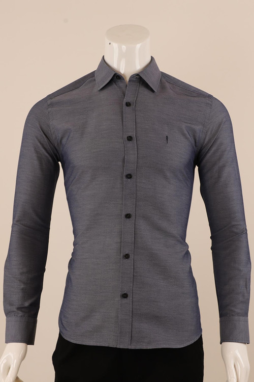Uzun Kol Slim Fit Düz Renk Gömlek