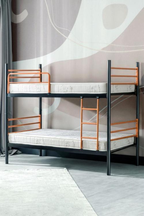 Einstein Metal Ranza + 2 Adet Bambo Yatak – 90x190 cm | Tek Kişilik Yataklı Ayrılabilir Metal Ranza
