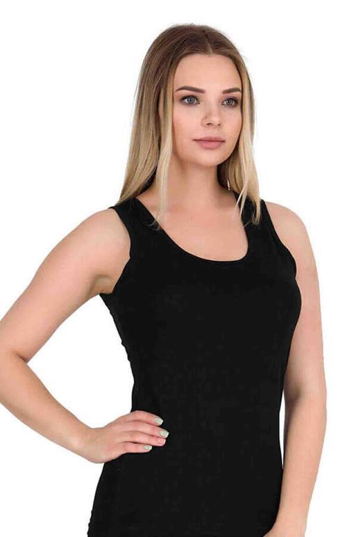 Kadın Ribana Saten Biyeli Geniş Askılı 6 lı Atlet Berrak-2015