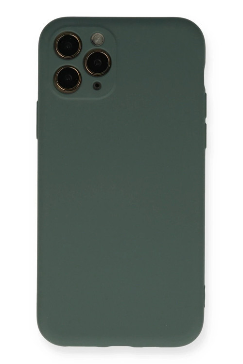 iPhone 11 Pro Kılıf Nano içi Kadife Silikon - Koyu Yeşil