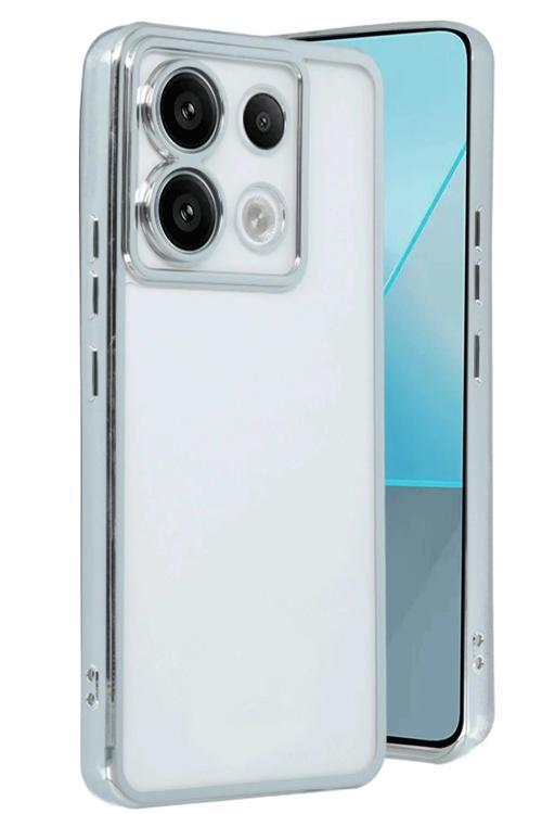 Xiaomi Poco X6 Kılıf Lensli Silikon - Gümüş