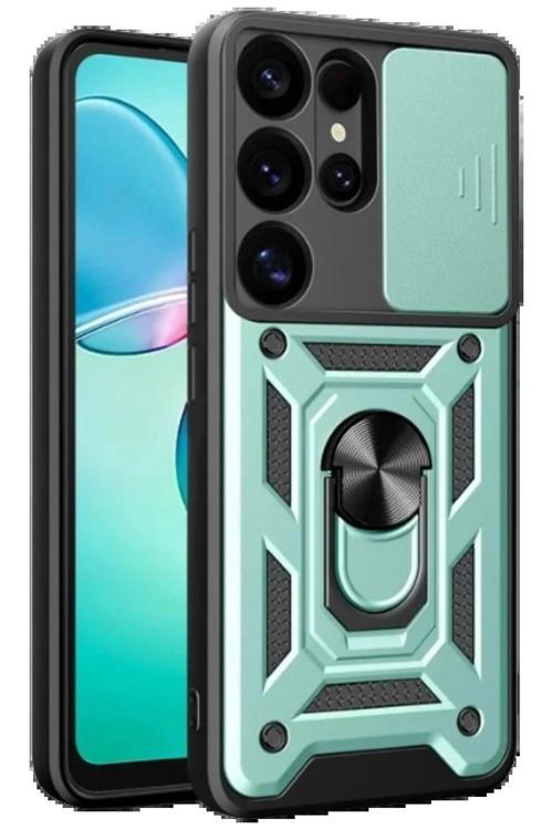 Samsung Galaxy S25 Ultra Kılıf Pars Lens Yüzüklü Silikon - Yeşil