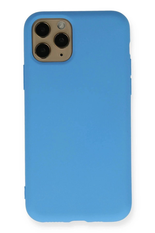 iPhone 11 Pro Kılıf Nano içi Kadife Silikon - Mavi