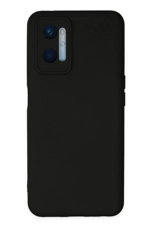 Oppo A96 Kılıf Nano içi Kadife Silikon - Siyah