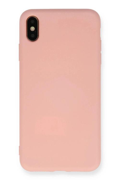 iPhone X Kılıf Nano içi Kadife Silikon - Pudra
