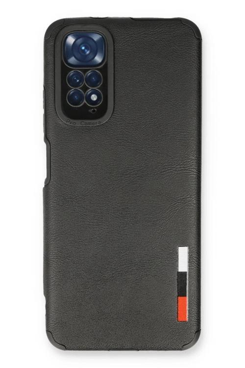 Xiaomi Redmi Note 11 Kılıf Loop Deri Silikon - Siyah