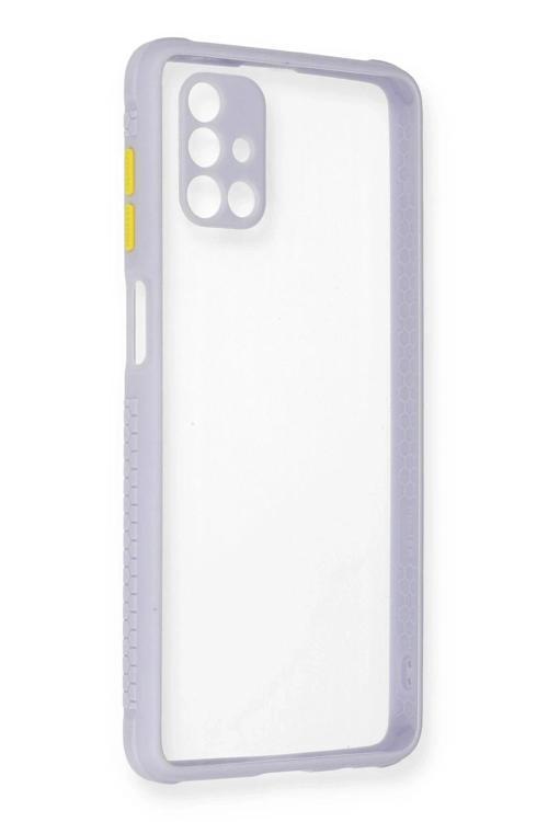 Samsung Galaxy M51 Kılıf Miami Şeffaf Silikon - Lila