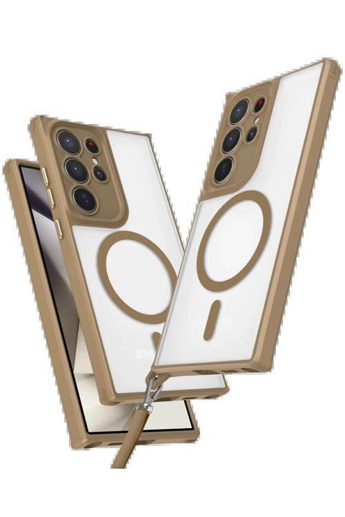 Samsung Galaxy S25 Ultra Kılıf Enka Magsafe Silikon Kılıf - Desert