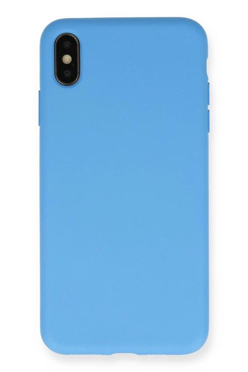 iPhone XS Max Kılıf Nano içi Kadife Silikon - Mavi